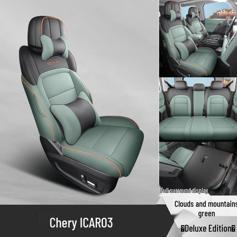 New Universal 5-Seat Full Leather Car Seat Cushion for Car03 - All Seasons