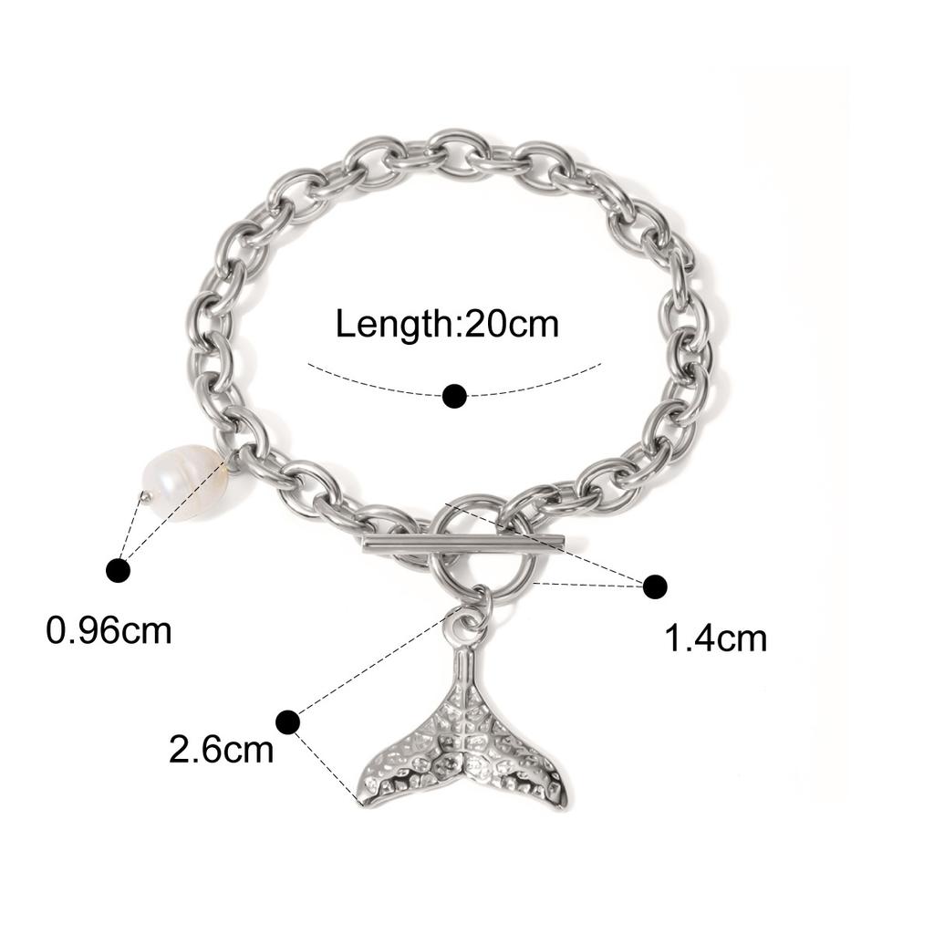 Yori Minimalist Stainless Steel Pearl Conch Shell Starfish Drop Bracelet for Women Rust Proof Distinctive Jewelry 2025