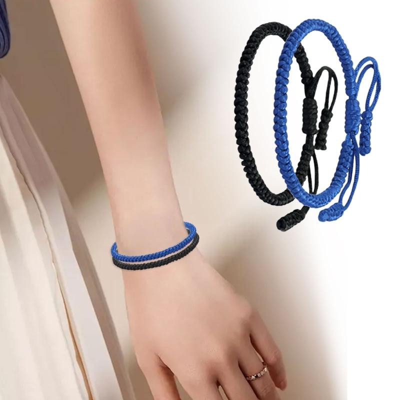 Unisex Adjustable Braided Cord Colorful Vintage Style Bracelet Collection Stylish Handmade Festival Wrist Chain