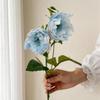 2 Cabezas Flores Artificiales de Peonías Ramas de Peonía Falsas de Seda con Tallo para Ramo de Novia DIY Centros de Mesa de Boda Arreglos Florales