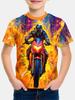 Motorcycle Rider Boys T-Shirt 3D Printed T-Shirt for Boy 2-10Y Short Sleeve Tee Top Baby Child Summer Trendy Street Children Top