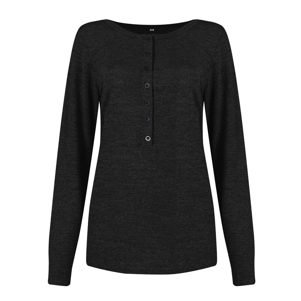 Naiste vabaaja pikkade varrukatega, laia kaelusega pullover kampsun, ees nööpidega