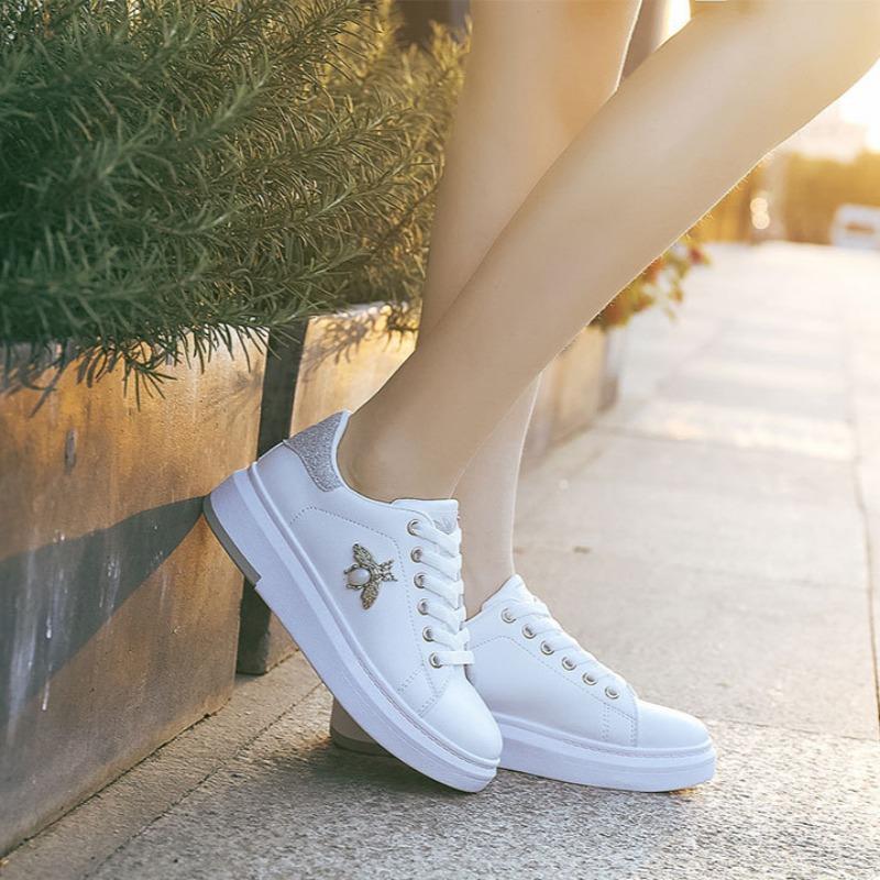Dámská móda Dámské platformové boty Vysoká kvalita Malá včelka Měkká podrážka Ležérní obuv Dámská Skatboardová obuv Venkovní Protiskluzová Chůze Obuv