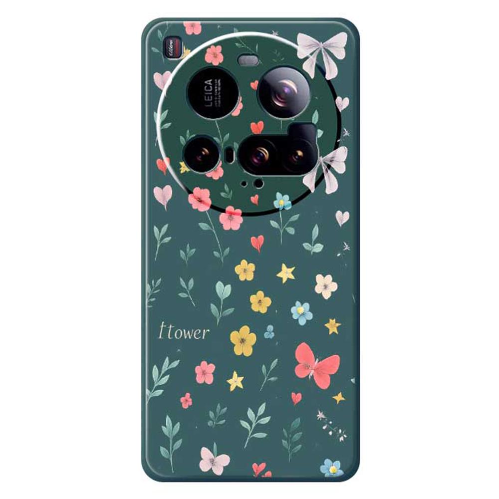 For Xiaomi 15 Ultra Case Floral Bow Pattern Printing Straight Edge TPU Phone Back Cover