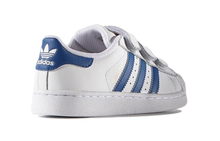 Adidas Originals SUPERSTAR CF Low top Kids' Skateboarding Shoes White Blue Children Aged 3 7 Years Old S74945
