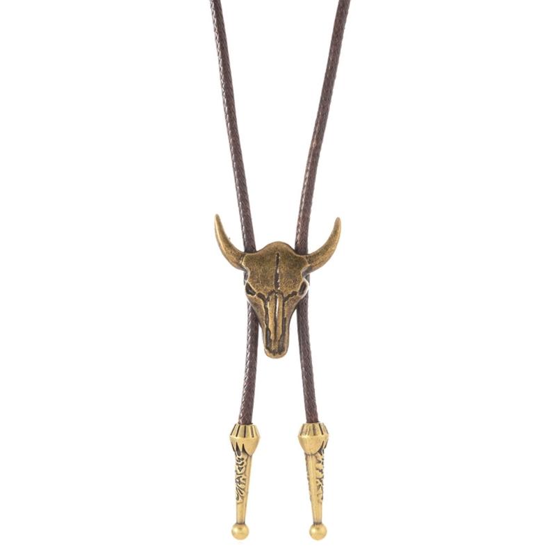 Multifunctional Cow Motif PU Leather Necklace Practical Alloy Detailing Unisex Stylish Jewelry For Daily Wear