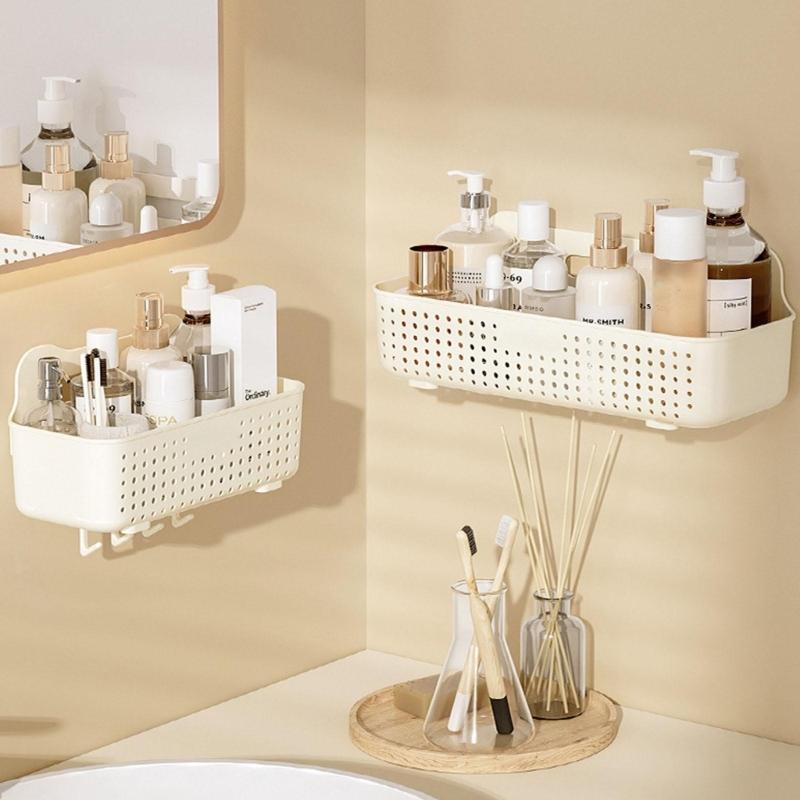 Space Saving Waterproof Wall Shelf for Bathroom Kitchen Easy Installation Multiple Layer Cosmetic Organizers