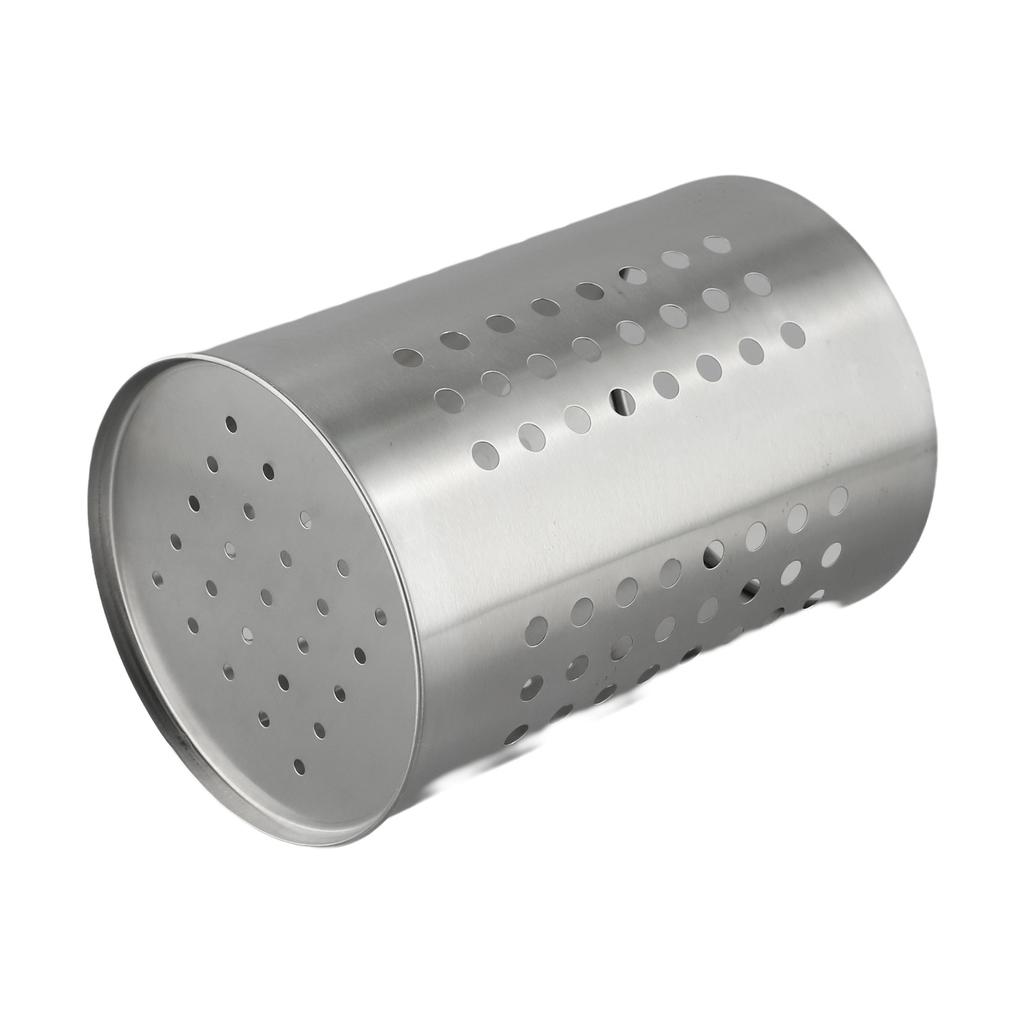 Space Saving Stainless Steel Kitchen Utensil Holder with Drain Hole Feature