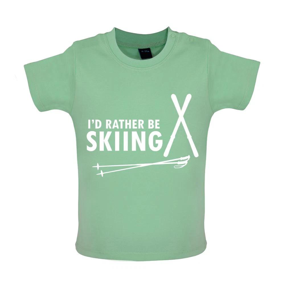 

I d Rather Be Skiing - Baby Kids Boys Girls Unisex T-Shirt / Babygrow - Equipt Ski Skiier Snow 160