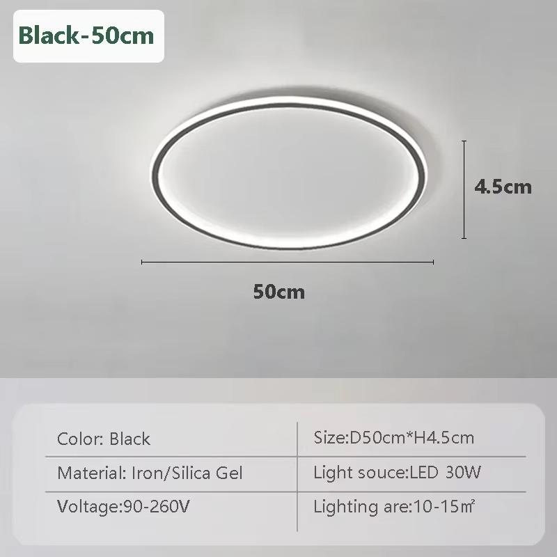 Modern LED Ceiling Light 20/30/50/80CM Dimmable Round Lamp For Bedroom Living Room Apartment Study Indoor Decor Lighting Fixture