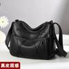 Elegant Black Red Blue Khaki Soft Leather Multi-purpose Shoulder Bag For Women With Zipper Closure