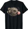 Retro Puffer-Fish Bubble Gum Underwater Sea Blow-Fish T-Shirt