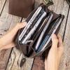 Crazy Horse Leather Men's Long Wallet Men's Bag RFID Anti-Magnetic Wallet Business Retro Leather Clutch Bag Men's