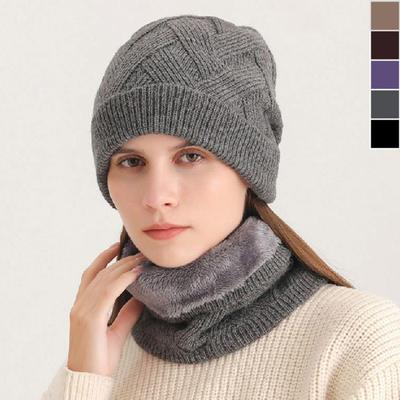 Cross-knit Fleece Warm Casual Fashion Beanie Hat