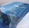 Gradient Blue Color Linen Soft Scarves Women Tie Dyed Ethnic Design Scarf Summer Travel Sunscreen Long Shawl 60x185cm