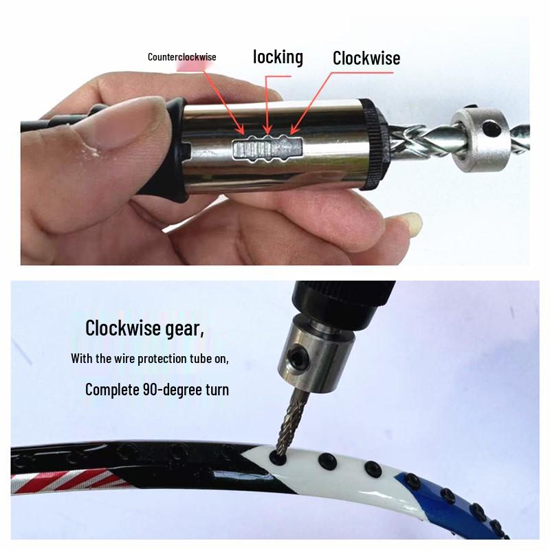 High-Quality Durable Badminton Racket Grommet Replacement Tool - Aluminum Swivel String Protection Tube and Edge Nailer