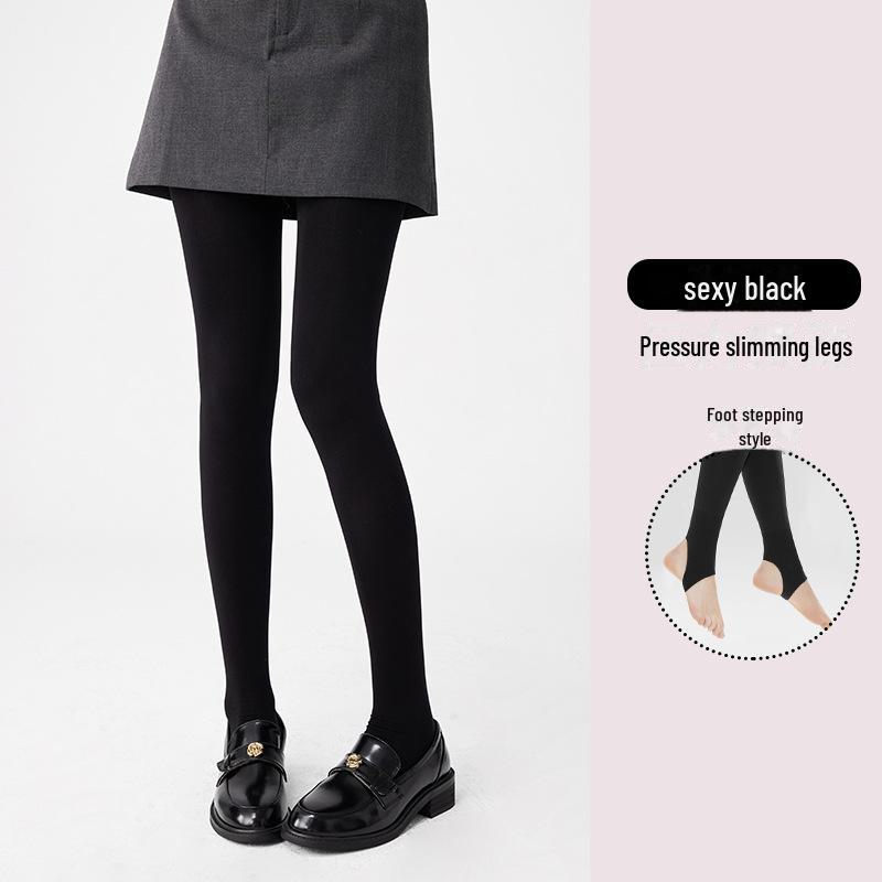 Women's Velvet Leggings: Autumn/Winter Thick Bare-Leg Look, Black Slimming, Non-Slip Pantyhose.