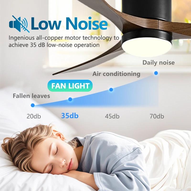 56 Inch Living Room Ceiling Fan Light Nordic Modern ABS Blade DC Remote Control LED Fan Light Dining Room Bedroom Decoration