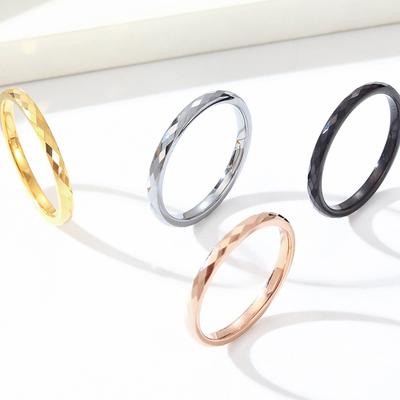 Moda Semplice Anello da Donna Non Sbiadisce Tungsteno Coppia Gioielli Accessori Nero Giornaliero Impilabile Anello da Dito da Ragazza