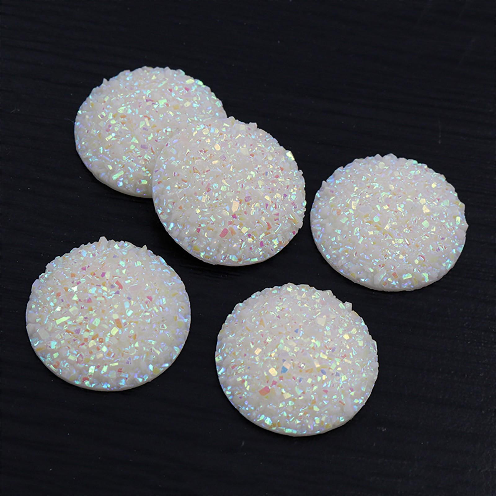 

Новые 20 шт. 20 мм блестящие смоляные круглые неровные поверхности плоские стразы украшения DIY свадебные аппликации пуговицы W43 One Size белый