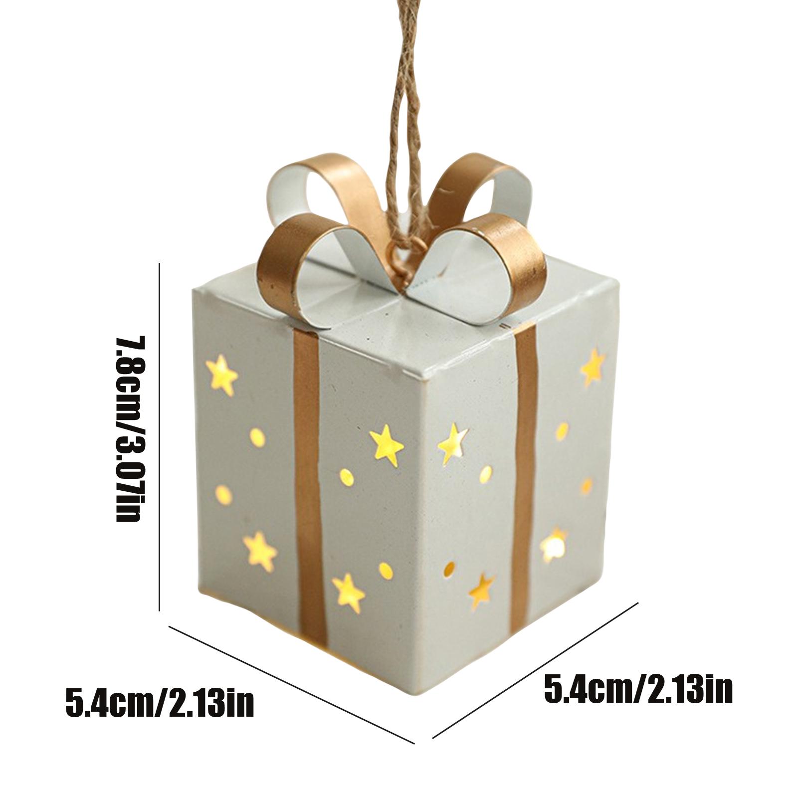 

Glowing Ironwork Star Gift Box Alien Pendant Creative Christmas Decorations Christmas Tree Hanging Ornament One Size белый