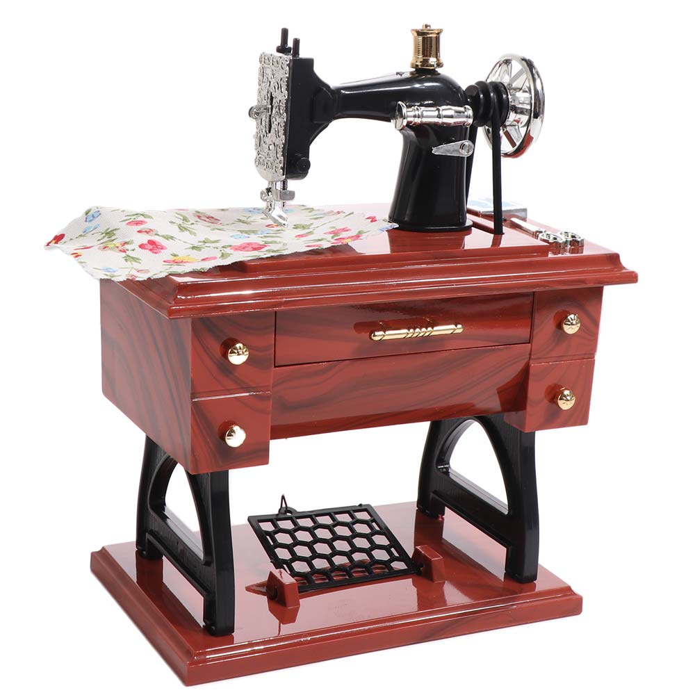 Hand-Crank Dollhouse Sewing Machine Music Box Dollhouses Miniatures  Dollhouse Accessories