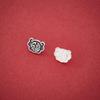 S925 Sterling Silver Auspicious Clouds & Fu Character Button for DIY Beading, Weaving, Bracelet, Necklace Connector, Buckle Accessories
