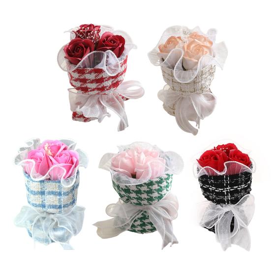 Yousheng Mini Artificial Rose Bouquet Handcrafted Simulated Flower Decoration Romantic Valentine's Day Birthday Gift for Mother Wife Girlfriend