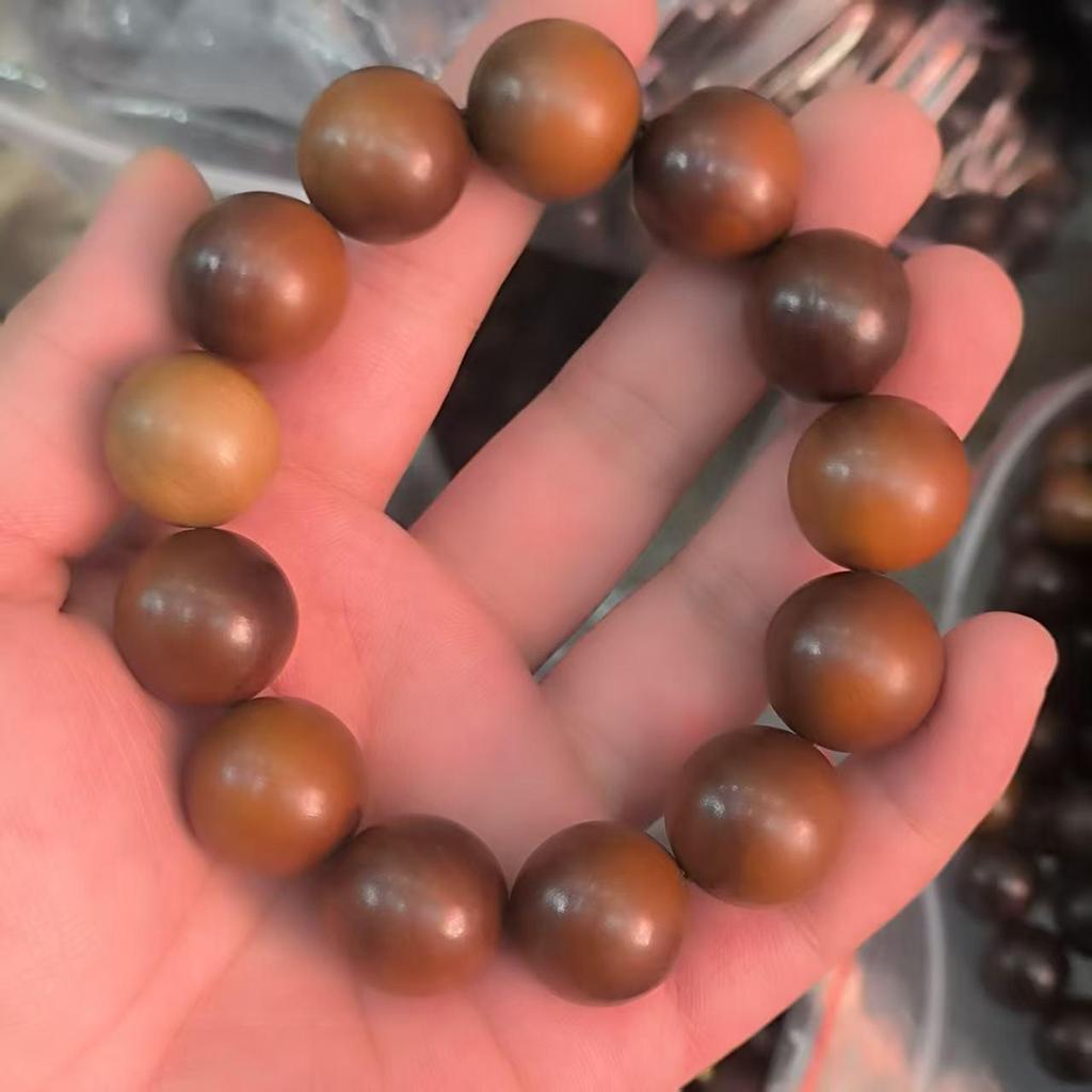 Men's Thunder Mark Jujube Wood Prayer Beads Bracelet with Wind Fire Wheel Pendant