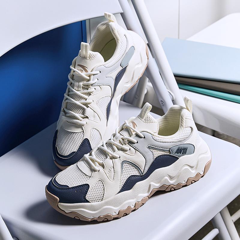 Anta Fashionable Versatile Wear-Resistant Breathable Low-Top Casual Shoes Men Sneakers White Blue 912528891-2