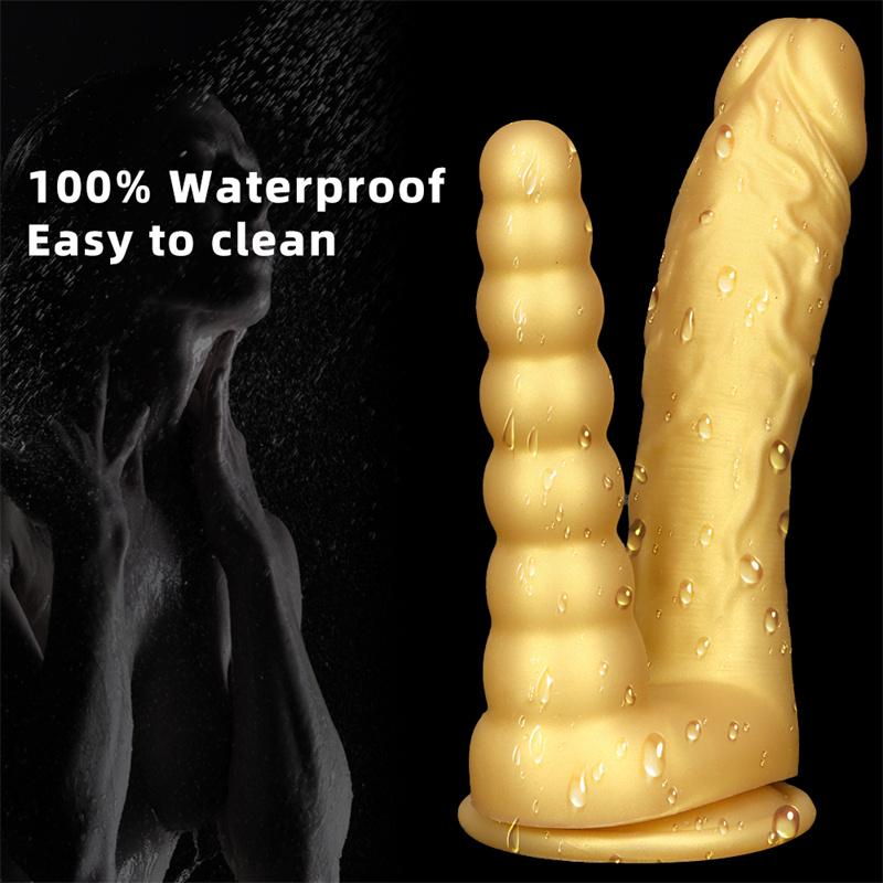 Dámské vaginální dildo zadní vestibul Duo s dvojitou hlavou anální kolík s kondicionérem a masturbátorem produkty pro dospělé