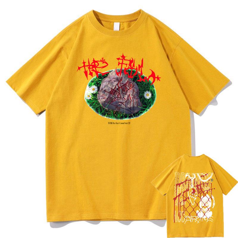 Bladee The Fool Drain Gang Music Album Double Sided Print Tshirts Men Women Hip Hop Casual Tshirt Man Rock T Shirt Streetwear