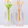Decorative Floral Plants Container Nordic Hydroponic Vase with Glass Tube Stainless Steel Hanging Flower Vase Tabletop Ornaments