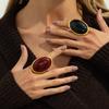 High-end Jewelry Resin Oval Earrings Simple Geometric Finger Ring Oval Resin Finger Ring  Party