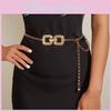 Double Square Circular Metal Chain Belt With Skirt And Dress Waist Decorative