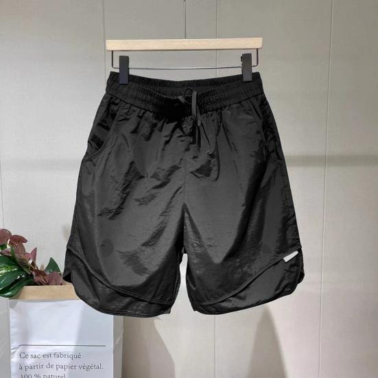 Men Beach Shorts Elastic Waist Adjustable Drawstring Sport Shorts with Pockets Wide Leg Quick-Drying Shorts