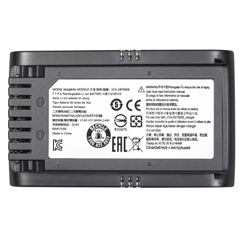 VCA-SBT90EB 2400mAh 21.6V Lithium Battery Pack for Vacuum Cleaners Parts 21.6V&2400mAh