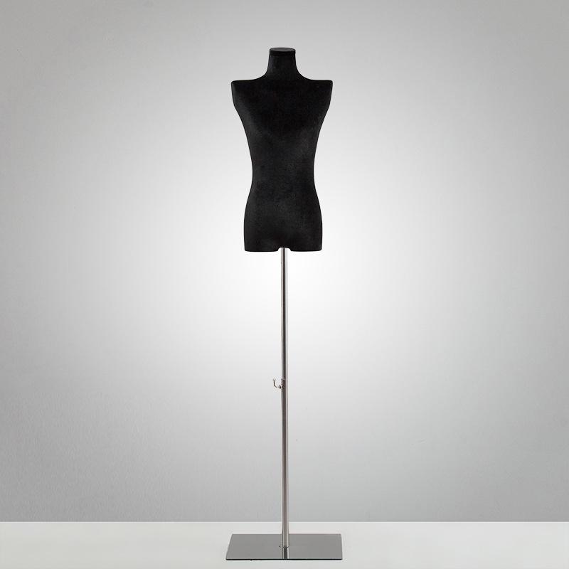 Korean Style Black Off-Shoulder Women's Half Body Mannequin with Right Angle Shoulder and Full Body Display Stand