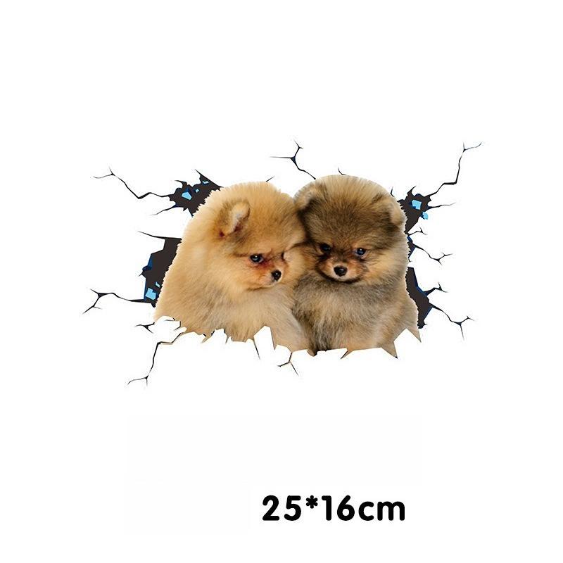 Cute Car Accessories Stickers Personalized Dog 3D Three-dimensional Stickers Body Scratches Block Cartoon Car Stickers