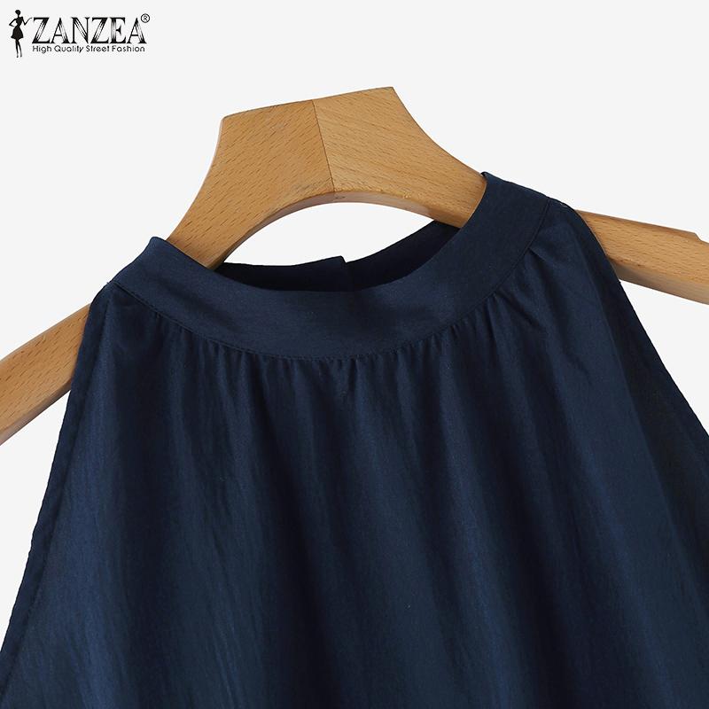 ZANZEA Women Casual O-neck Off Shoulder Sleeveless Tank Tops