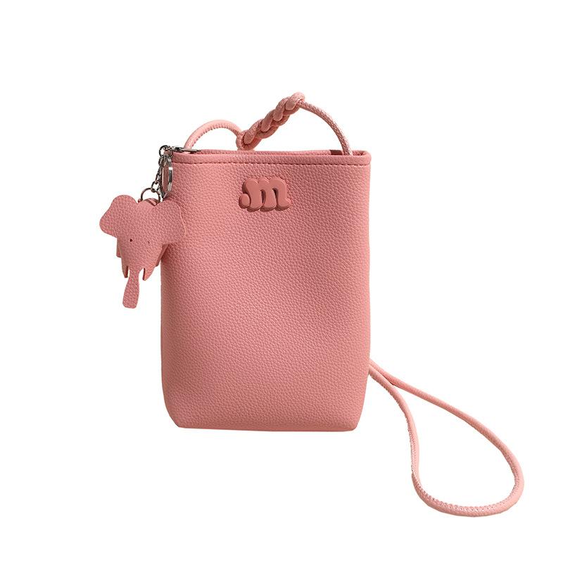 Shoulder bag spring and summer new fashion messenger bag dopamine trend mobile phone bag cute small fresh vertical women's bag
