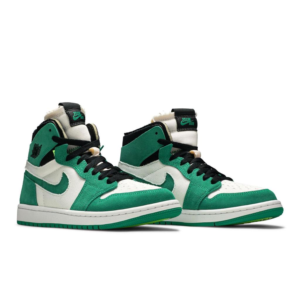 Womens Air Jordan 1 High Zoom Comfort 'Stadium Green' (women's sizes) Stadium Green / Black / White Vintage Basketball Shoes CT0979 300