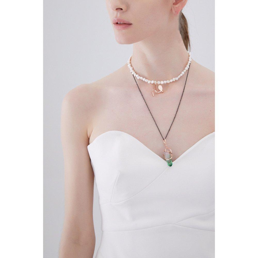 [Hazina] 6Mm Tous Les Pearl Neckalce - Avec Pendant