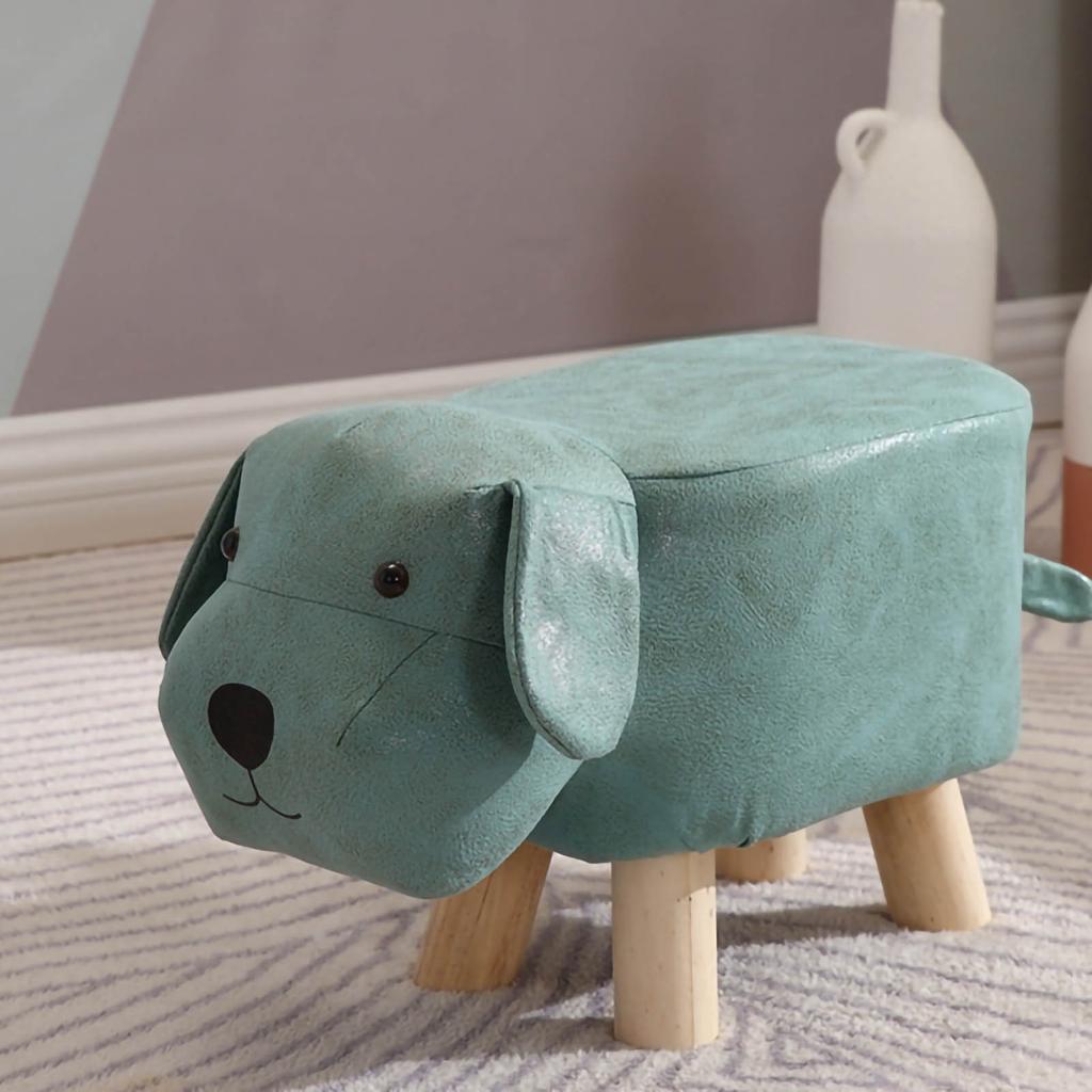 Children Wooden Low Stools Cute Cartoon Children Stool Small Dog Shape Stool for Home Kindergarten