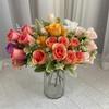 Silk Artificial Rose Flower Bouquet Photography Props Home Decoration Wedding