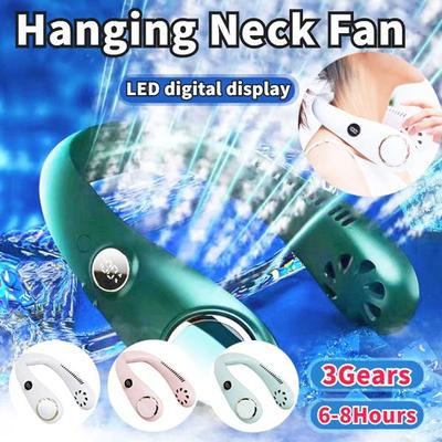Tragbarer Ventilator zum Aufhängen am Hals, 3000 mAh, blattloser Ventilator, persönlicher tragbarer Ventilator mit Nackenband, blattloser Ventilator, wiederaufladbarer USB-Ventilator, Mini-Luftkühler