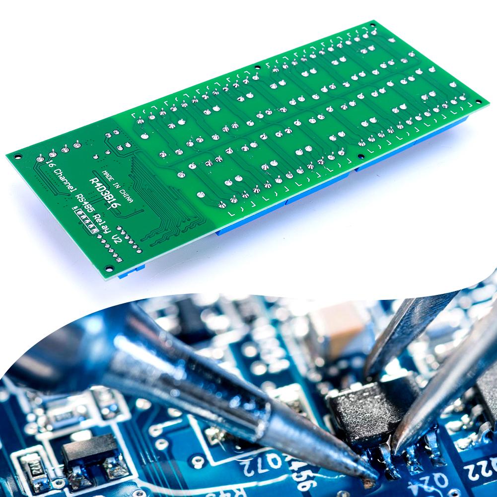 16 Channel DC 12V RS485 Relay Module Modbus RTU PLC Controller Serial Port Switch for PLC PTZ Camera Motor LED