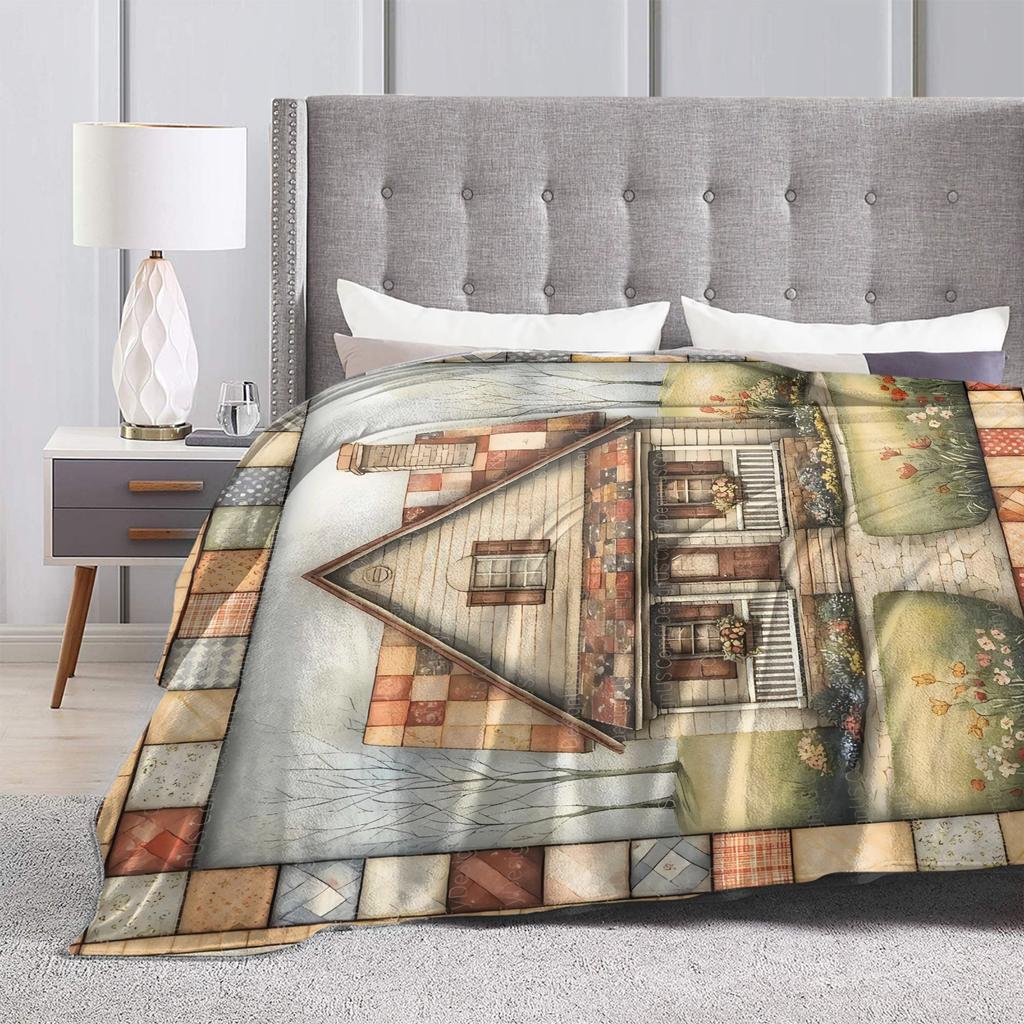 Warm BlanketChild Picnic Cottage Quilted House Bedding Throws Flannel Bedspread For Couch Chair Fashion Sofa Bed Cover