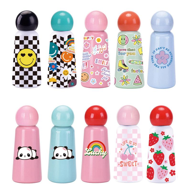 Stainless Steel Thermos Cup 350Ml Cute Student Children'S Printed Water Cup Portable Outdoor Sports Water Cup