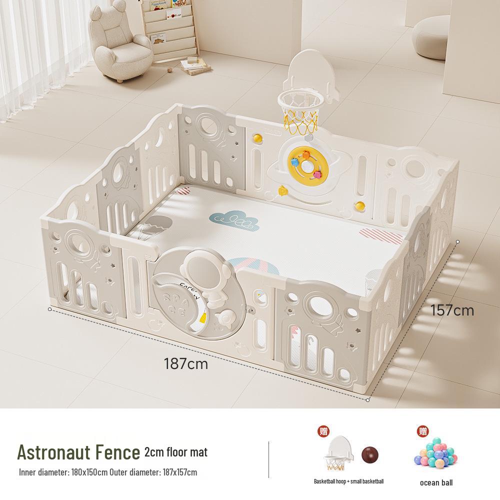 Baby Playpen and Crawling Mat: Indoor Infant Safety Fence for Living Room Floor.